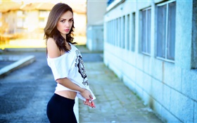 Girl, city, street, Bulgarian HD wallpaper