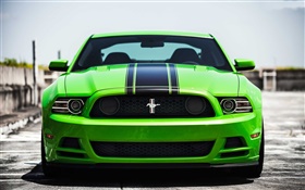 Green Ford mustang car HD wallpaper