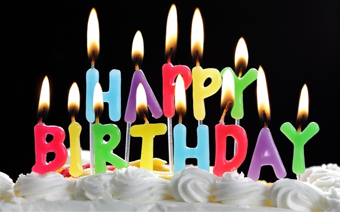 Happy Birthday, cake, candles Wallpapers Pictures Photos Images