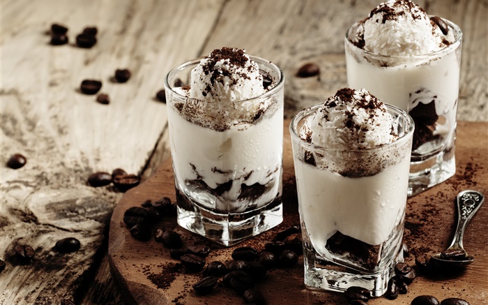 Sweet, dessert, Italian, tiramisu, glass cups Wallpapers Pictures Photos Images