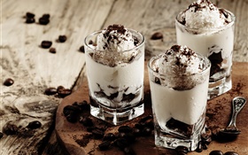 Sweet, dessert, Italian, tiramisu, glass cups HD wallpaper