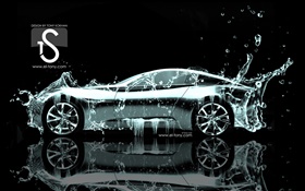 Water splash car, creative design, side view
