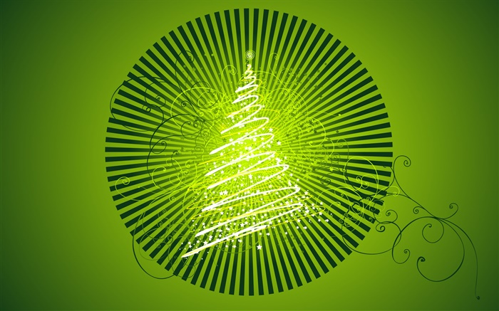 Christmas tree, light, creative design, green background Wallpapers Pictures Photos Images