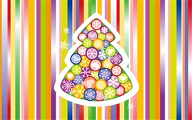 Christmas trees, colorful background, creative design HD wallpaper