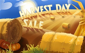 Harvest Day, wheat field, art pictures HD wallpaper