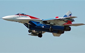 MiG-29 fighter flight in sky HD wallpaper
