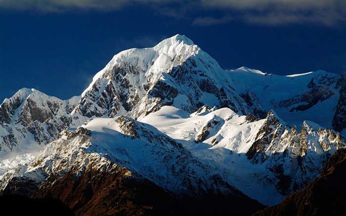 Mount Tasman, Southern Alps, snow, South Island, New Zealand Wallpapers Pictures Photos Images