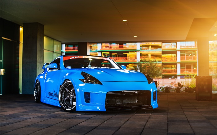 Nissan 370z blue car Wallpapers Pictures Photos Images
