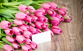 Pink tulips, bouquet flowers HD wallpaper