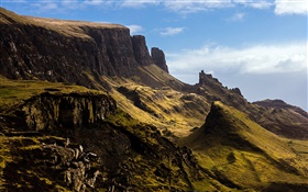 Slope, mountain, Isle of Skye, Scotland, UK HD wallpaper