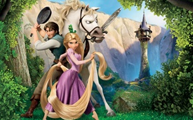 Tangled, Disney movie, horse, princess HD wallpaper