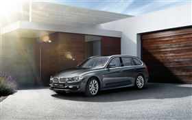 2015 BMW 3 series touring, black car HD wallpaper