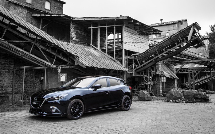 2015 Mazda 3 black sedan Wallpapers Pictures Photos Images