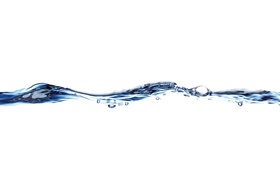 Blue water, bubble, white background HD wallpaper