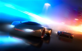 Concept car, neon light, creative HD wallpaper