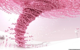 Creative design, pink rabbit tornado HD wallpaper