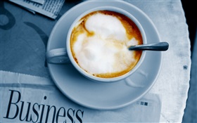 Cup, coffee, newspaper