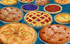 Many varieties of pizza HD wallpaper