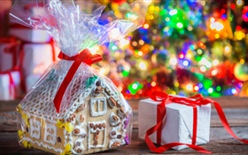 Merry Christmas, decoration, gifts, colorful lights