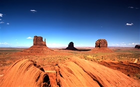 Monument Valley, blue sky, rocks HD wallpaper
