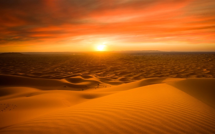 Morocco, Sahara desert, sand, sunset Wallpapers Pictures Photos Images