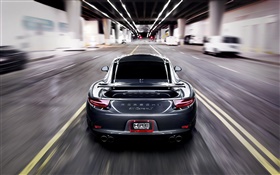 Porsche 911 Carrera S grey car, speed, blur HD wallpaper