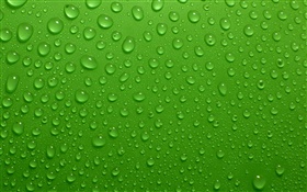 Water drops, green background HD wallpaper