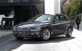 2015 BMW 3 series gray car front view