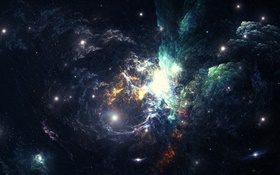 Beautiful space, nebula, galaxy HD wallpaper