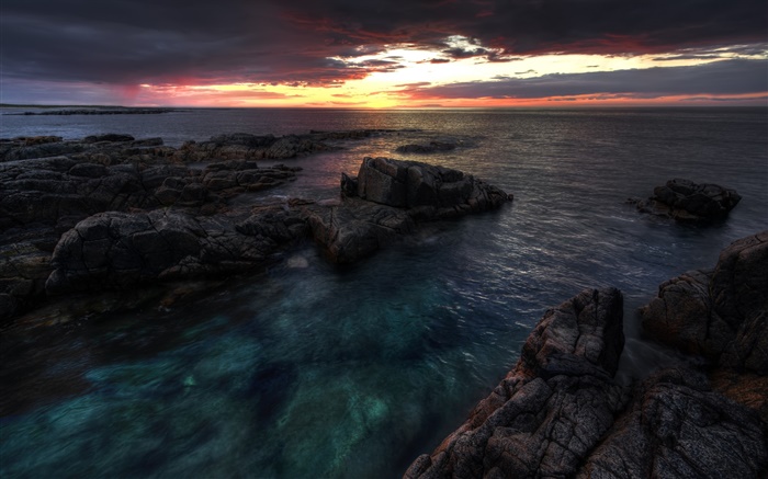 Donegal, Ireland, sea, coast, dawn, sunrise, clouds Wallpapers Pictures Photos Images