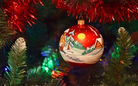 Merry Christmas, New Year, decoration, painted ball HD wallpaper