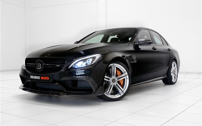 2015 Brabus Mercedes-Benz C-Class W205 black car Wallpapers Pictures Photos Images