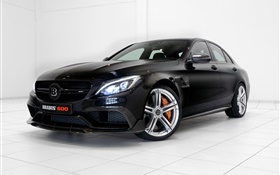 2015 Brabus Mercedes-Benz C-Class W205 black car HD wallpaper