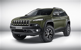 2015 Jeep Cherokee concept green color car HD wallpaper