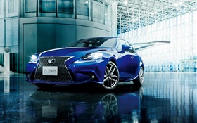 2015 Lexus IS 200t JP-spec blue car HD wallpaper