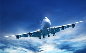 Airplane, flying, sky HD wallpaper