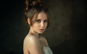 Blue eyes girl, fashion HD wallpaper