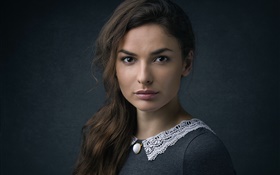 Brown-eyed girl, portrait HD wallpaper