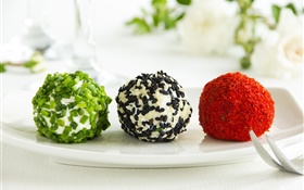 Cheese balls, appetizer HD wallpaper