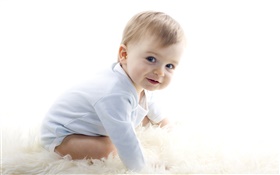 Cute baby, newborn, sweet smile HD wallpaper