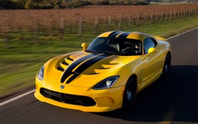 Dodge Viper SRT GTS yellow supercar HD wallpaper