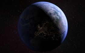 Earth, space, stars, planet HD wallpaper
