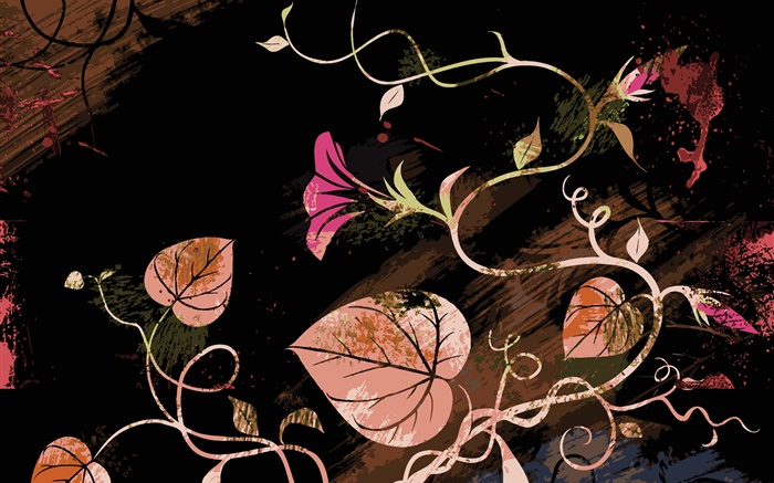 Leaves, flowers, abstract pictures Wallpapers Pictures Photos Images