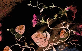 Leaves, flowers, abstract pictures HD wallpaper