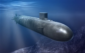 Submarine, underwater, sea HD wallpaper
