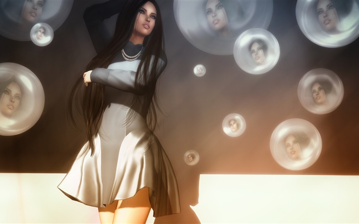 Beautiful fantasy girl, long hair Wallpapers Pictures Photos Images