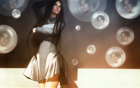 Beautiful fantasy girl, long hair HD wallpaper