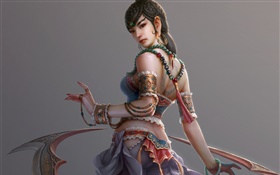 Beautiful fantasy girl, look back HD wallpaper