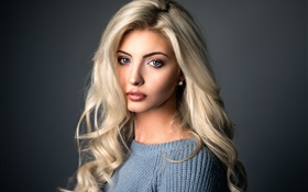 Blonde girl, blue eyes HD wallpaper
