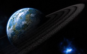 Blue planet, earth, space HD wallpaper
